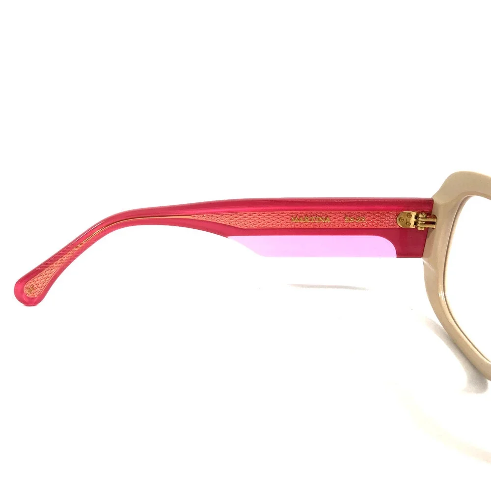 Alfred Kerbs Eyeglasses Frames MARTINA BE Beige Clear Pink Red Striped 53-23-140